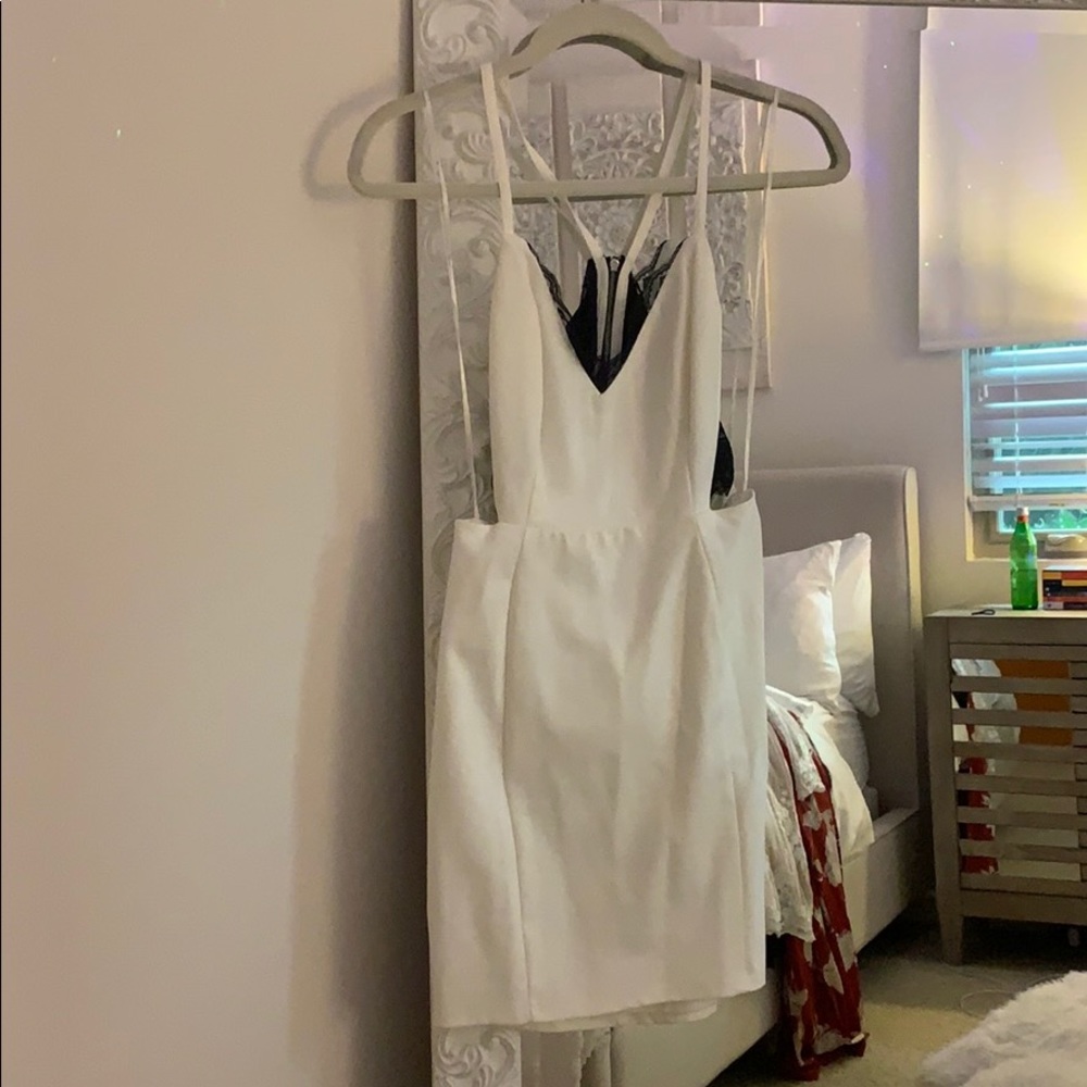 White and black dress